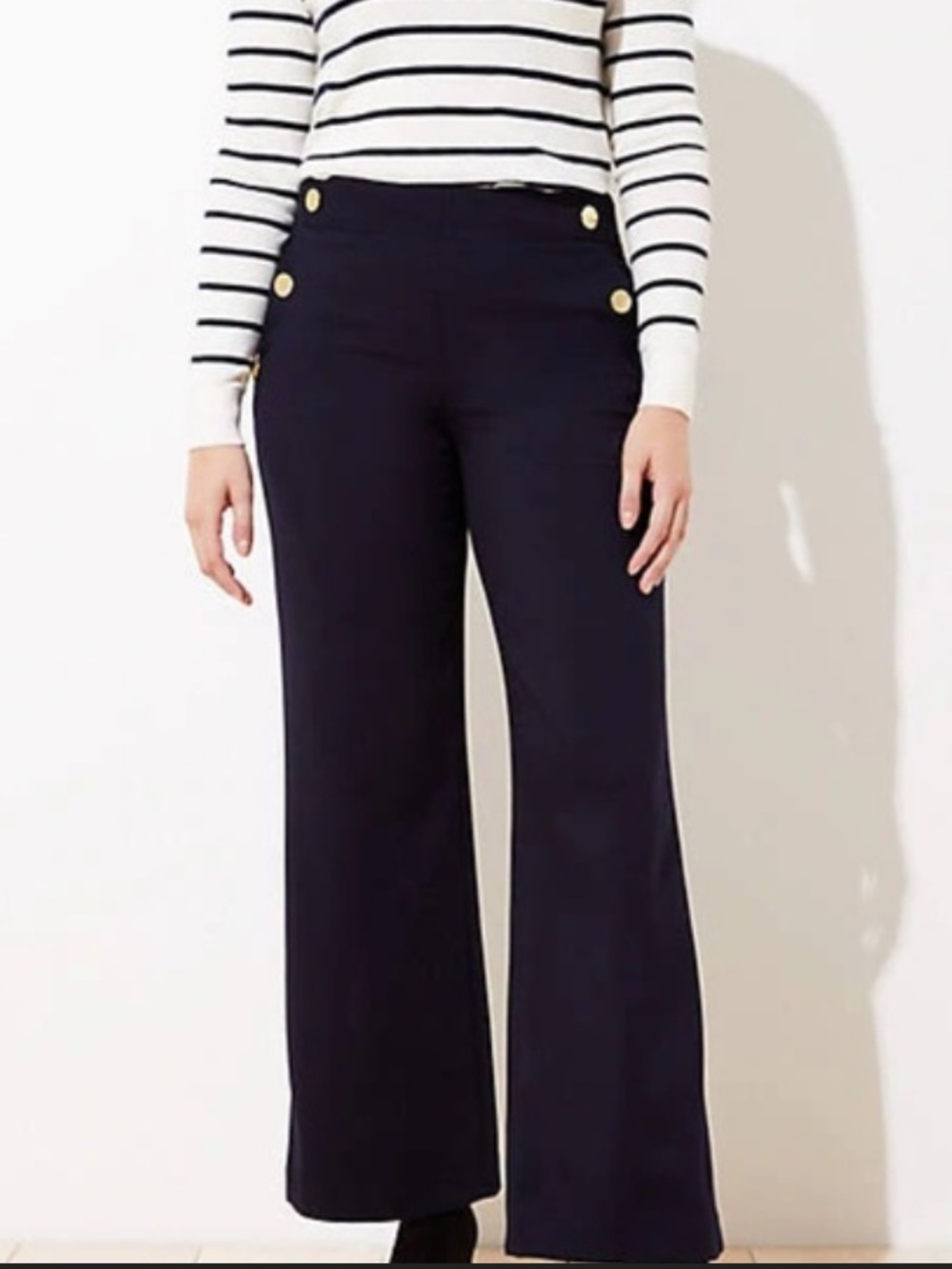 Loft Wide-Leg Sailor Pants in Night Sky Navy